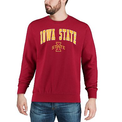 Men's Colosseum Cardinal Iowa State Cyclones Arch & Logo Crew Neck Sweatshirt