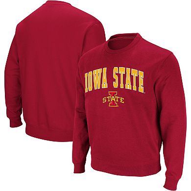 Men's Colosseum Cardinal Iowa State Cyclones Arch & Logo Crew Neck Sweatshirt