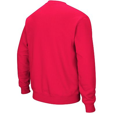 Men's Colosseum Red Maryland Terrapins Arch & Logo Crew Neck Sweatshirt