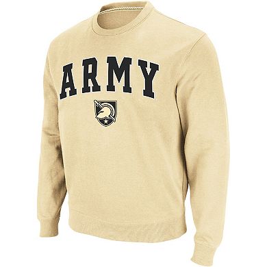 Men's Colosseum Gold Army Black Knights Arch & Logo Crew Neck Sweatshirt
