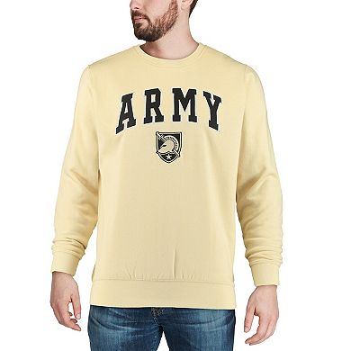 Men's Colosseum Gold Army Black Knights Arch & Logo Crew Neck Sweatshirt