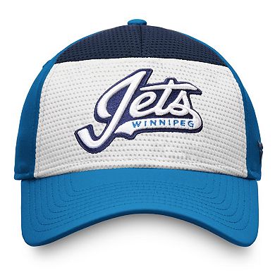 Men's Fanatics Branded White/Blue Winnipeg Jets Breakaway Alternate Jersey Flex Hat