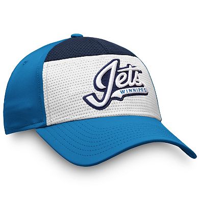 Men's Fanatics Branded White/Blue Winnipeg Jets Breakaway Alternate Jersey Flex Hat