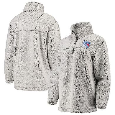 Women's G-III 4Her by Carl Banks Gray New York Rangers Sherpa Quarter-Zip Pullover Jacket