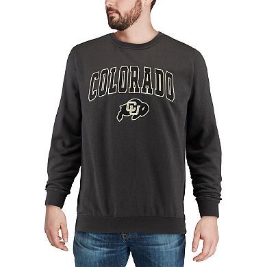 Men's Colosseum Charcoal Colorado Buffaloes Arch & Logo Crew Neck Sweatshirt