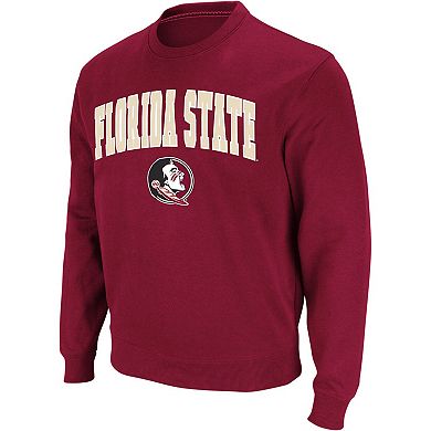 Men's Colosseum Garnet Florida State Seminoles Arch & Logo Crew Neck Sweatshirt