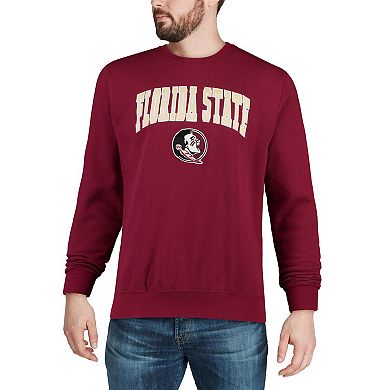 Men's Colosseum Garnet Florida State Seminoles Arch & Logo Crew Neck Sweatshirt
