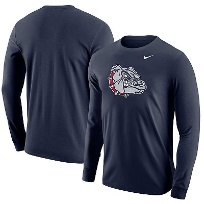 Men s Nike Navy Gonzaga Bulldogs Big Logo Performance Long Sleeve T Shirt