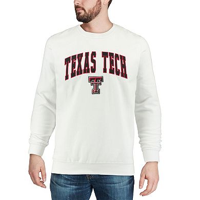 Men's Colosseum White Texas Tech Red Raiders Arch & Logo Crew Neck Sweatshirt