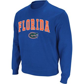 Men's Colosseum Royal Florida Gators Arch & Logo Crew Neck Sweatshirt