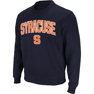Men's Colosseum Navy Syracuse Orange Arch & Logo Crew Neck Sweatshirt