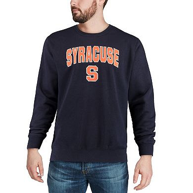 Men's Colosseum Navy Syracuse Orange Arch & Logo Crew Neck Sweatshirt