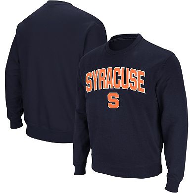 Men's Colosseum Navy Syracuse Orange Arch & Logo Crew Neck Sweatshirt