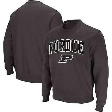Men's Colosseum Charcoal Purdue Boilermakers Arch & Logo Crew Neck Sweatshirt