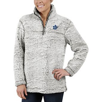 Women's G-III 4Her by Carl Banks Gray Toronto Maple Leafs Sherpa Quarter-Zip Pullover Jacket
