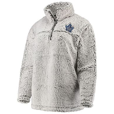 Women's G-III 4Her by Carl Banks Gray Toronto Maple Leafs Sherpa Quarter-Zip Pullover Jacket