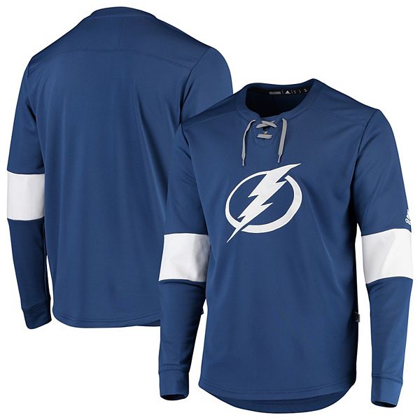 Men's adidas Blue Tampa Bay Lightning Platinum Long Sleeve Jersey T-Shirt Men's adidas Blue Tampa Bay Lightning Platinum Long Sleeve Jersey T-Shirt