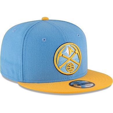 Men's New Era Light Blue/Gold Denver Nuggets Two-Tone 9FIFTY Adjustable Hat