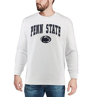 Men's Colosseum White Penn State Nittany Lions Arch & Logo Crew Neck Sweatshirt
