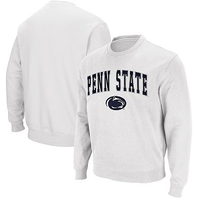 Men's Colosseum White Penn State Nittany Lions Arch & Logo Crew Neck Sweatshirt
