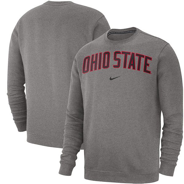 Men's Nike Heathered Gray Ohio State Buckeyes Club Fleece Sweatshirt