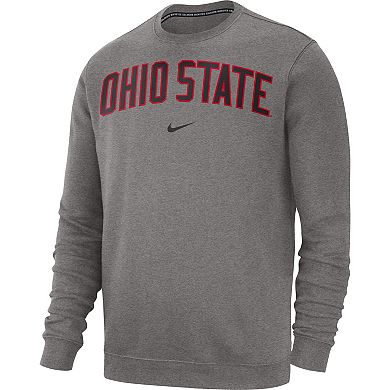 Men's Nike Heathered Gray Ohio State Buckeyes Club Fleece Sweatshirt