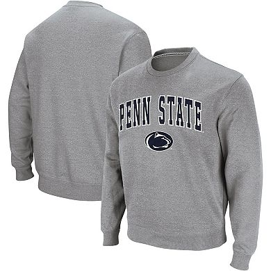 Men's Colosseum Heather Gray Penn State Nittany Lions Arch & Logo Crew Neck Sweatshirt