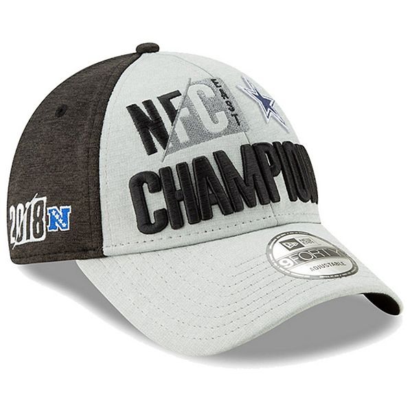 Men's New Era Heather Gray Dallas Cowboys 2018 NFC East Division Champions  Locker Room 9FORTY Adjustable Hat