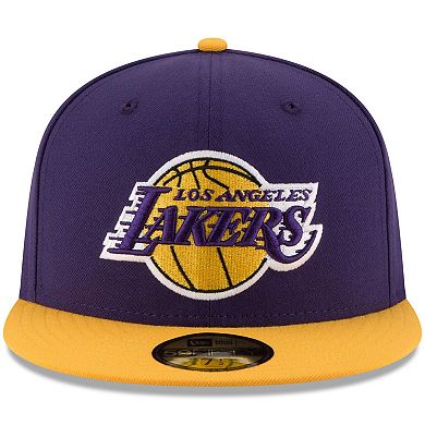 Men's New Era Purple/Gold Los Angeles Lakers Official Team Color 2Tone 59FIFTY Fitted Hat