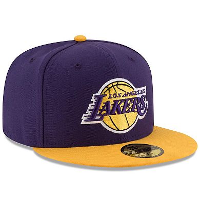 Men's New Era Purple/Gold Los Angeles Lakers Official Team Color 2Tone 59FIFTY Fitted Hat