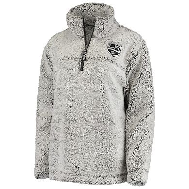 Women's G-III 4Her by Carl Banks Gray Los Angeles Kings Sherpa Quarter-Zip Pullover Jacket