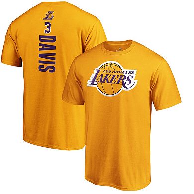 Men's Fanatics Branded Anthony Davis Gold Los Angeles Lakers Playmaker Name & Number T-Shirt