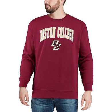 Men's Colosseum Maroon Boston College Eagles Arch & Logo Crew Neck ...