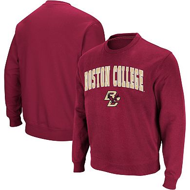 Men's Colosseum Maroon Boston College Eagles Arch & Logo Crew Neck ...