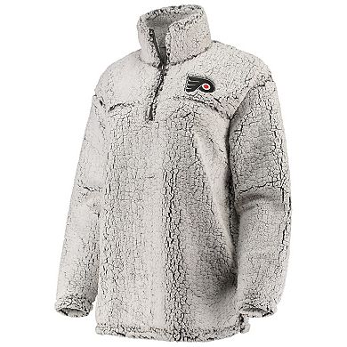 Women's G-III 4Her by Carl Banks Gray Philadelphia Flyers Sherpa Quarter-Zip Pullover Jacket