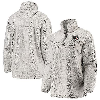 Women's G-III 4Her by Carl Banks Gray Philadelphia Flyers Sherpa Quarter-Zip Pullover Jacket