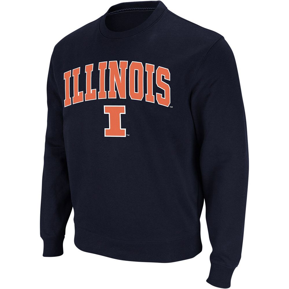 Men's Colosseum Navy Illinois Fighting Illini Arch Logo Crew