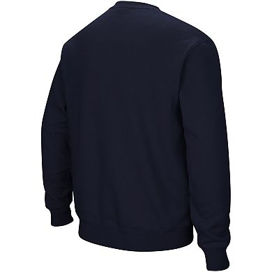 Men's Colosseum Navy Illinois Fighting Illini Arch & Logo Crew Neck Sweatshirt