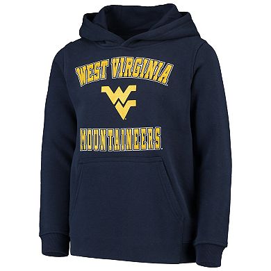 Youth Navy West Virginia Mountaineers Big Bevel Pullover Hoodie