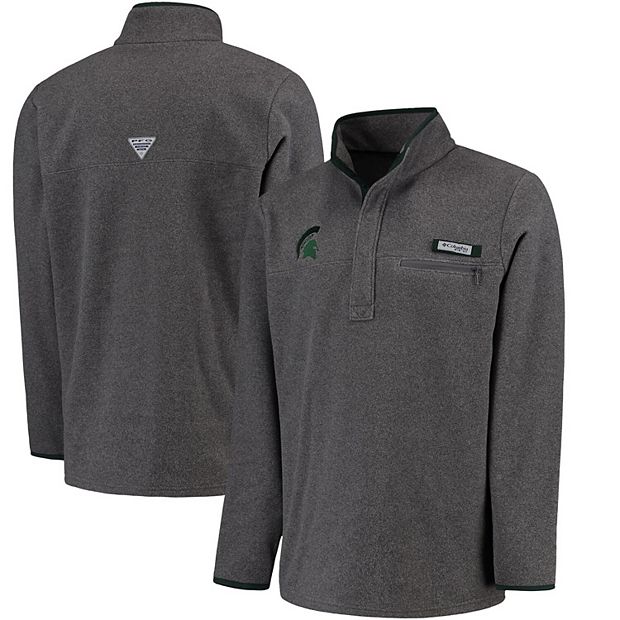 Men s Columbia Gray Michigan State Spartans Harborside Fleece Pullover Jacket