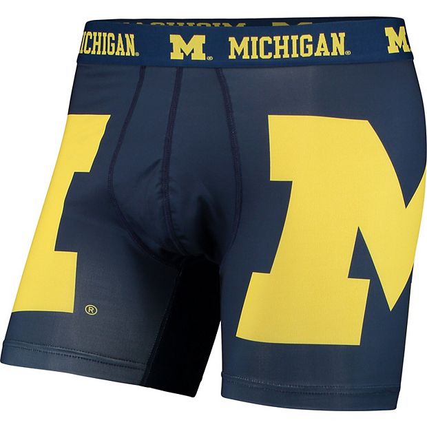 Men s Navy Michigan Wolverines Base Layer Boxer Brief