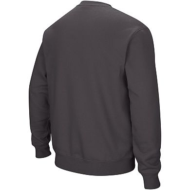 Men's Colosseum Charcoal Indiana Hoosiers Arch & Logo Crew Neck Sweatshirt