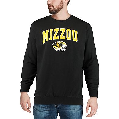 Men's Colosseum Black Missouri Tigers Arch & Logo Crew Neck Sweatshirt