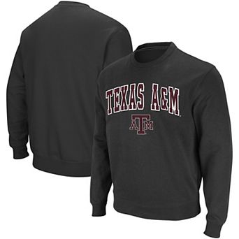 Men's Colosseum Charcoal Texas A&M Aggies Arch & Logo Crew Neck Sweatshirt