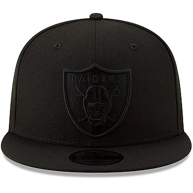 Men's New Era Black Oakland Raiders Black On Black 9FIFTY Adjustable Hat