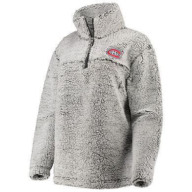 Women's G-III 4Her by Carl Banks Gray Montreal Canadiens Sherpa Quarter-Zip Pullover Jacket
