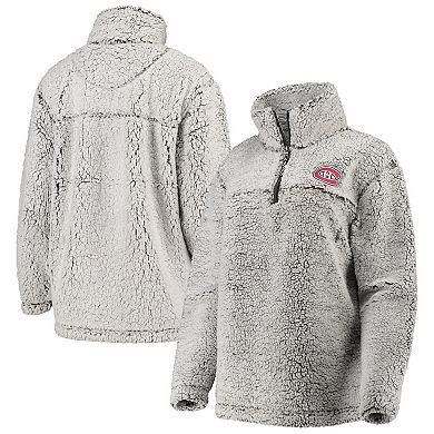 Women's G-III 4Her by Carl Banks Gray Montreal Canadiens Sherpa Quarter-Zip Pullover Jacket