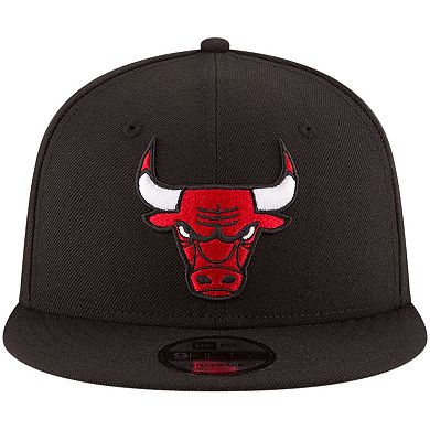 Men's New Era Black Chicago Bulls Official Team Color 9FIFTY Adjustable Snapback Hat