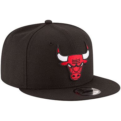 Men's New Era Black Chicago Bulls Official Team Color 9FIFTY Adjustable Snapback Hat