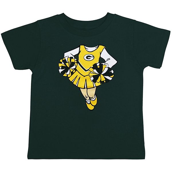 Girls Toddler Green Bay Packers Green Cheerleader T-Shirt